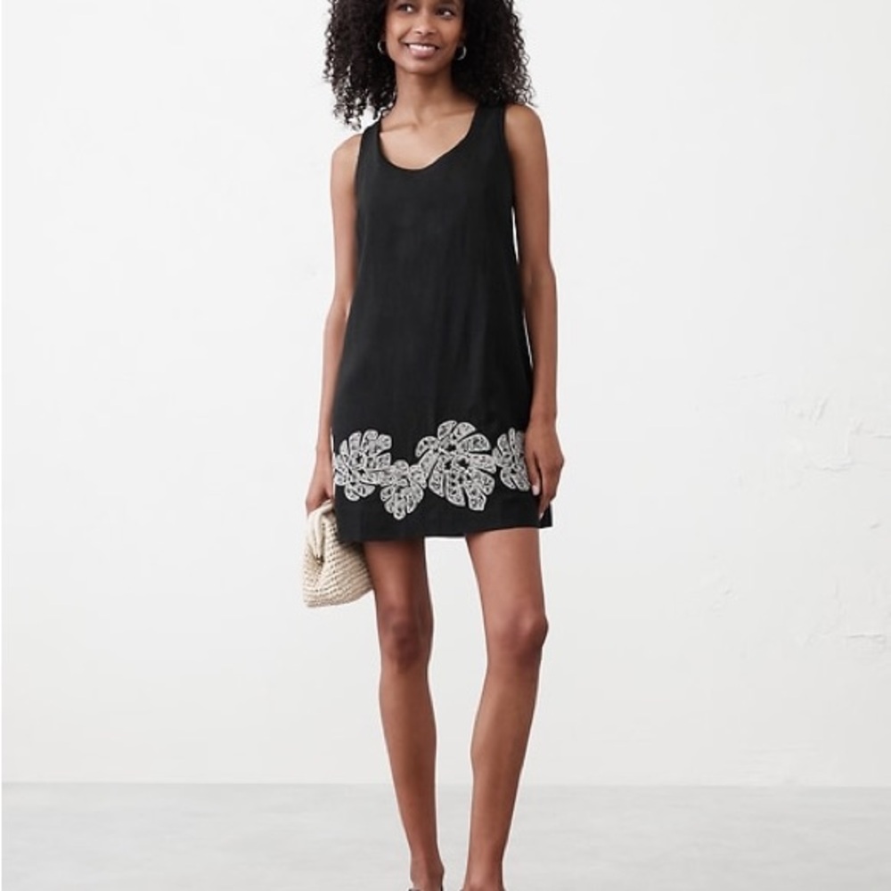 NWT Banana Republic Black Linen Mini Dress - Size XL